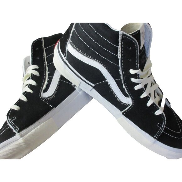 Vans Men's Sk8-Hi Reconstruct Black White Canvas Suede Skate shoes Size 13 NIB - Picture 4 of 5